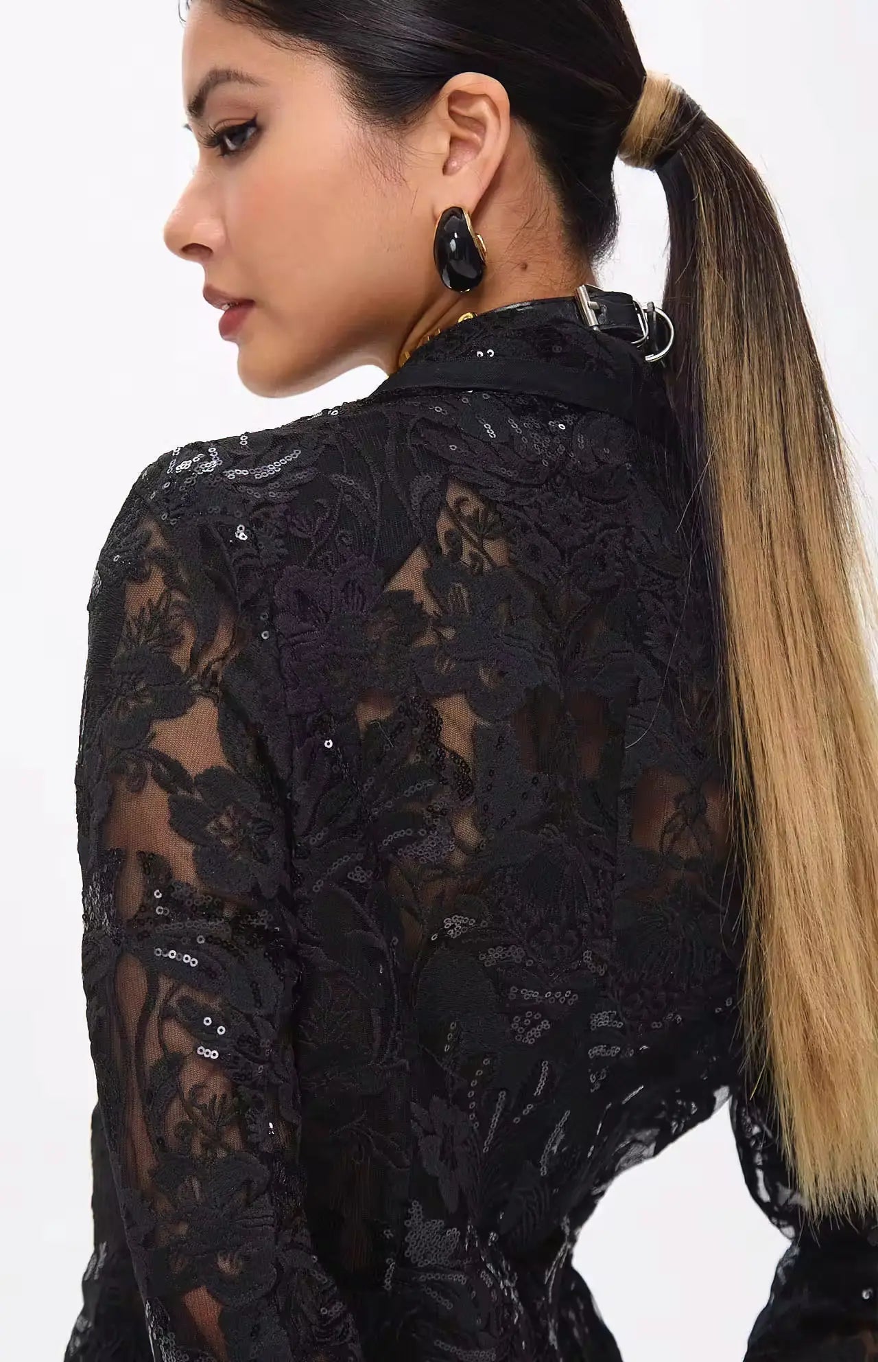 Floral Lace Sequin Blazer Set - Premium variable from Tooksie - Just $128.99! Shop now at Tooksie