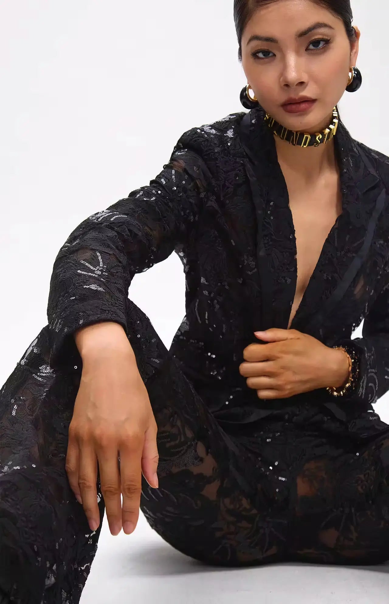 Floral Lace Sequin Blazer Set - Premium variable from Tooksie - Just $128.99! Shop now at Tooksie