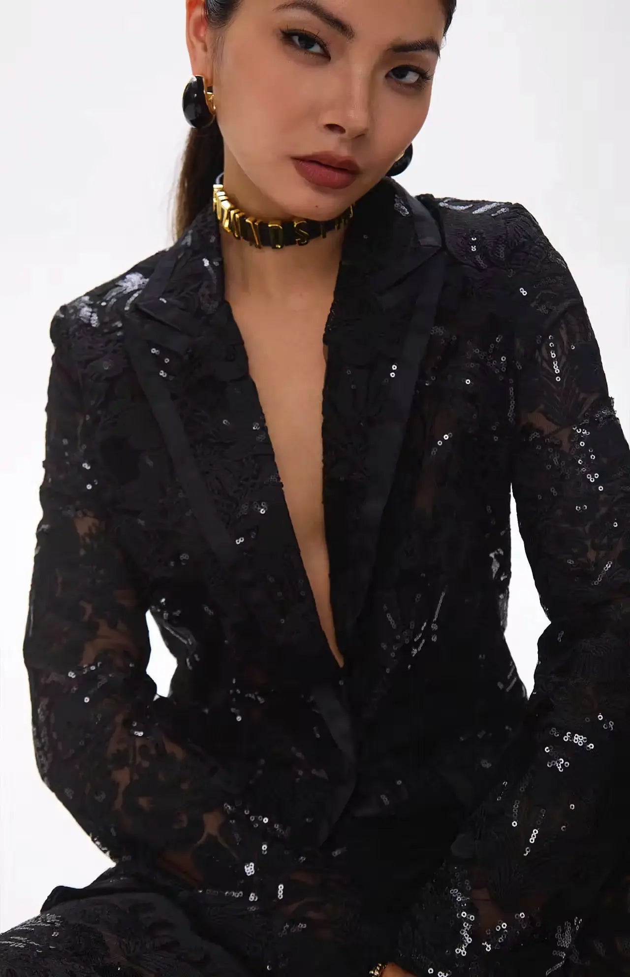 Floral Lace Sequin Blazer Set - Premium variable from Tooksie - Just $128.99! Shop now at Tooksie