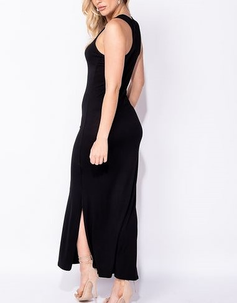 Black Jersey Maxi Dress - Premium variable from Tooksie - Just $23.99! Shop now at Tooksie