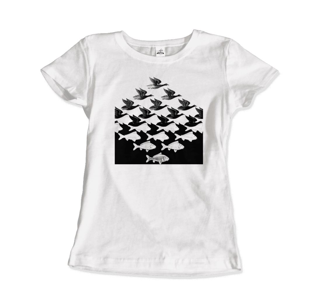 MC Escher Sky and Water Graphic Tee - Premium variation from Tooksie - Just $22.99! Shop now at Tooksie