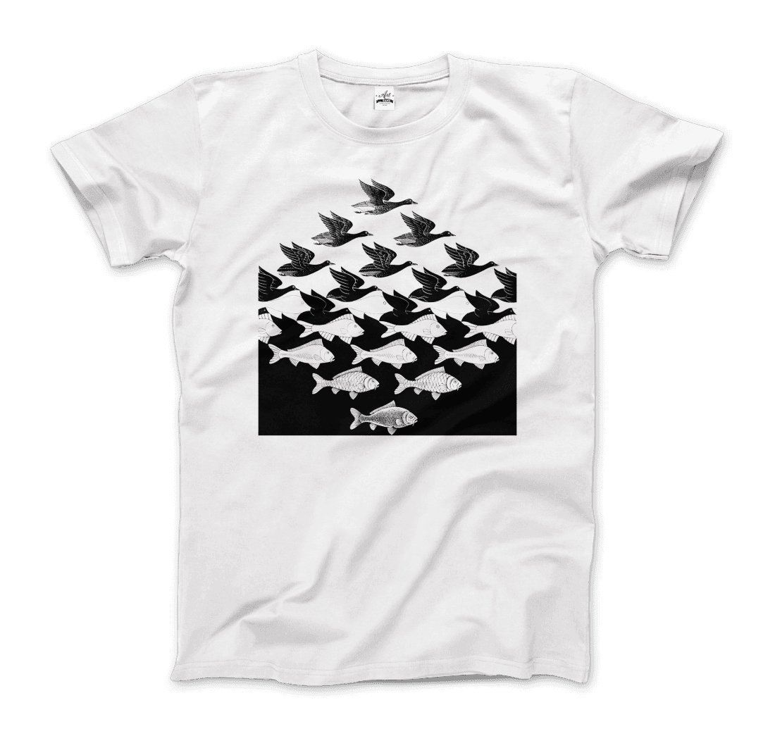 MC Escher Sky and Water Graphic Tee - Premium variation from Tooksie - Just $22.99! Shop now at Tooksie