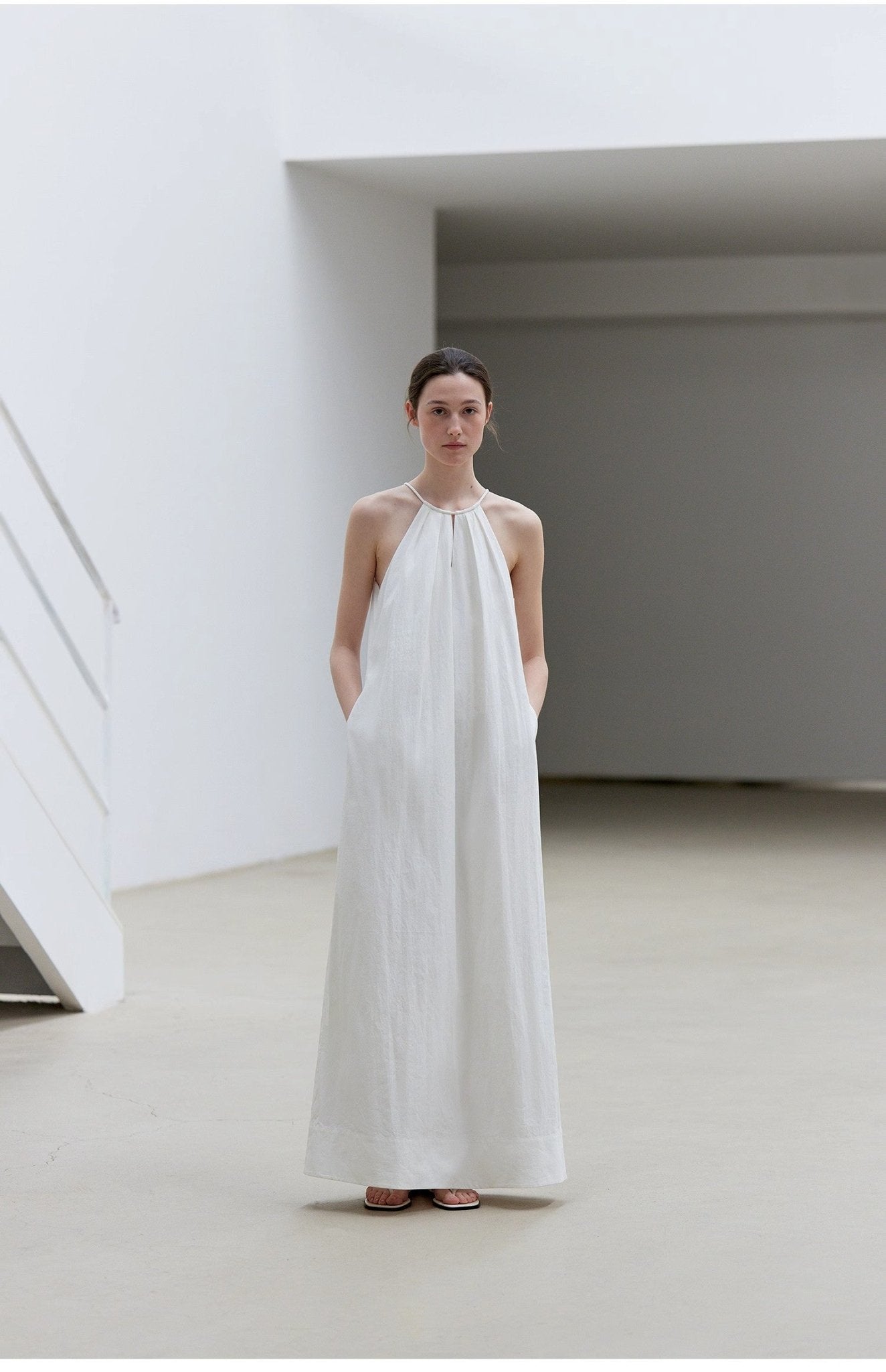Halter Neck Maxi Dress - Premium variable from Tooksie - Just $110.99! Shop now at Tooksie