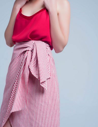 Striped Midi Skirt - Premium variable from Tooksie - Just $21.99! Shop now at Tooksie