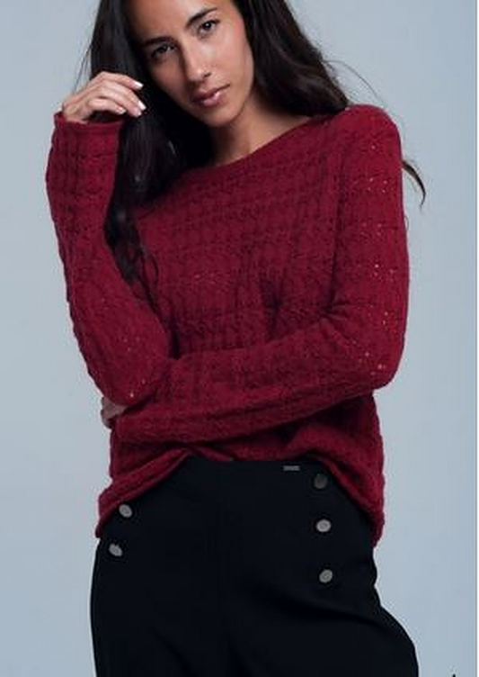 Red Crew Neck Sweater - Premium variable from Tooksie - Just $22.99! Shop now at Tooksie