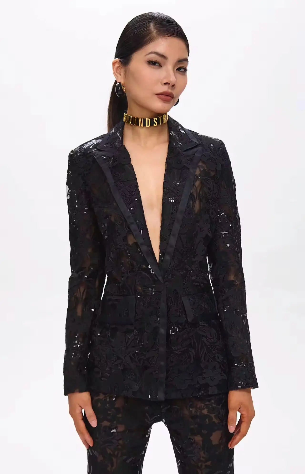 Floral Lace Sequin Blazer Set - Premium variable from Tooksie - Just $128.99! Shop now at Tooksie
