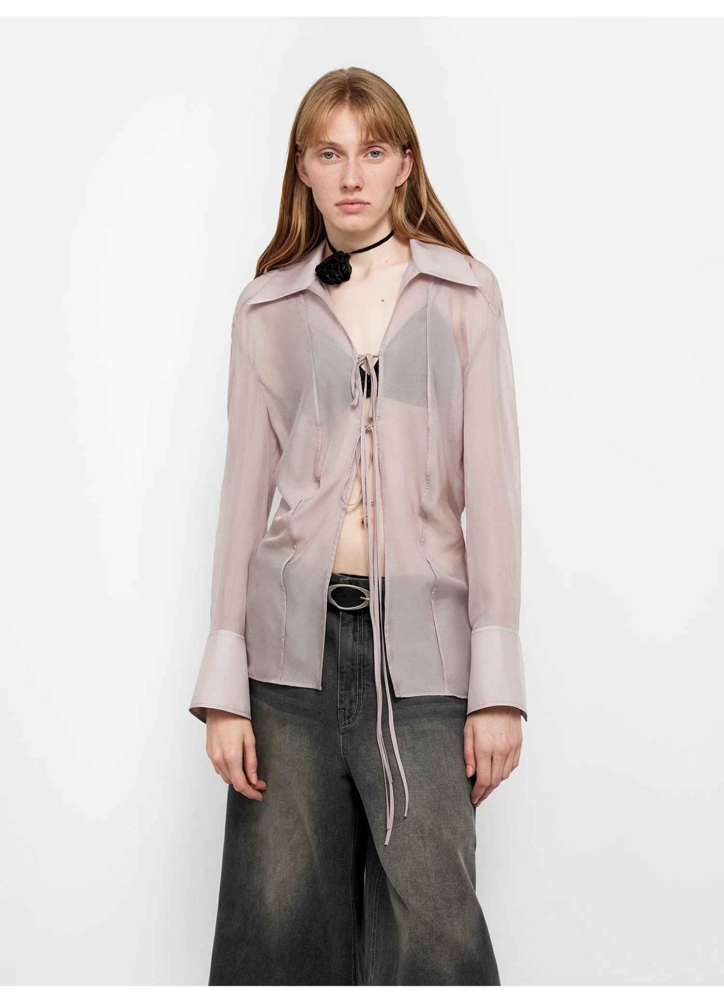 Silk Chiffon Long Sleeved Shirt - Premium variable from Tooksie - Just $69.99! Shop now at Tooksie