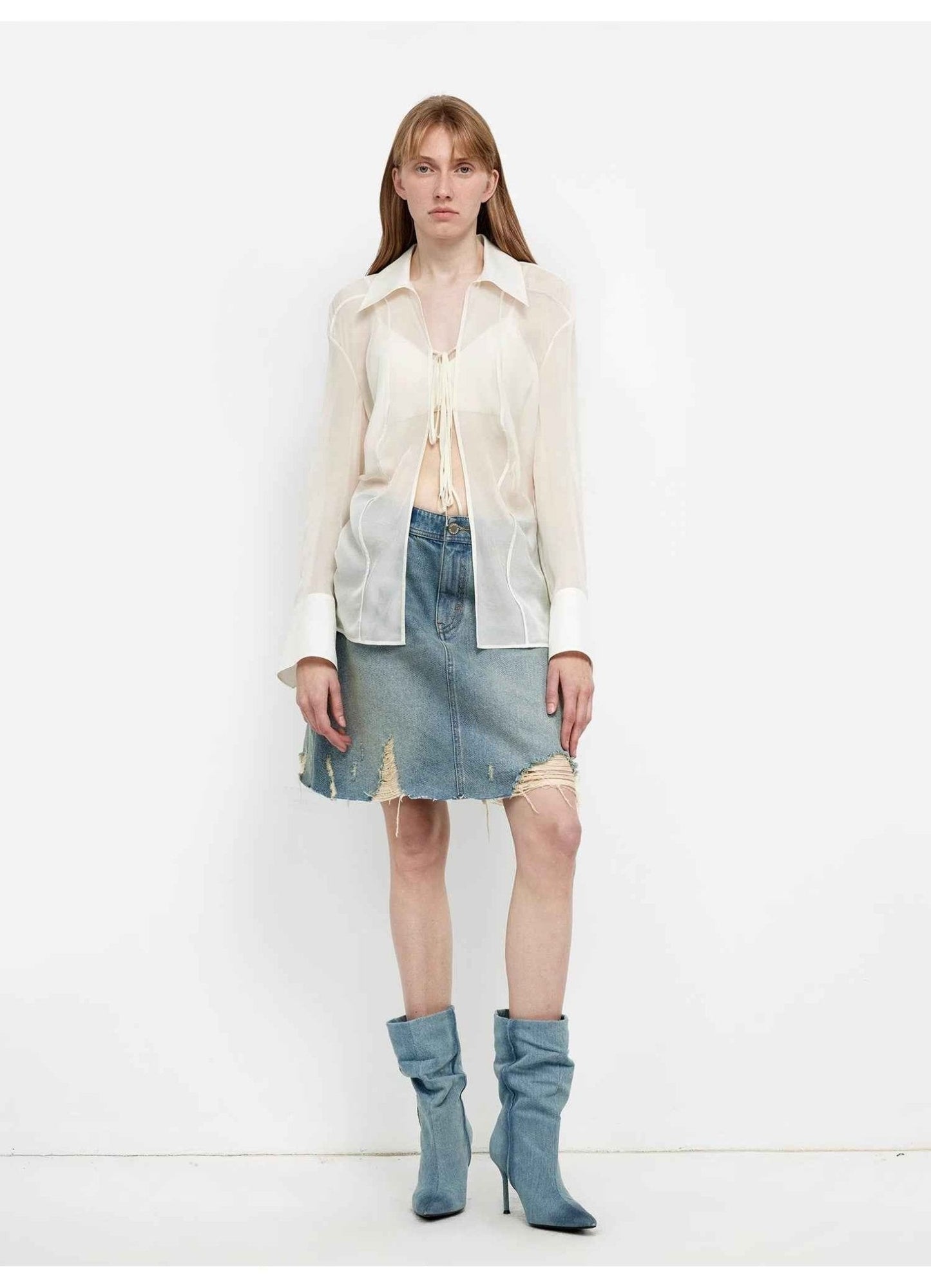 Silk Chiffon Long Sleeved Shirt - Premium variable from Tooksie - Just $69.99! Shop now at Tooksie