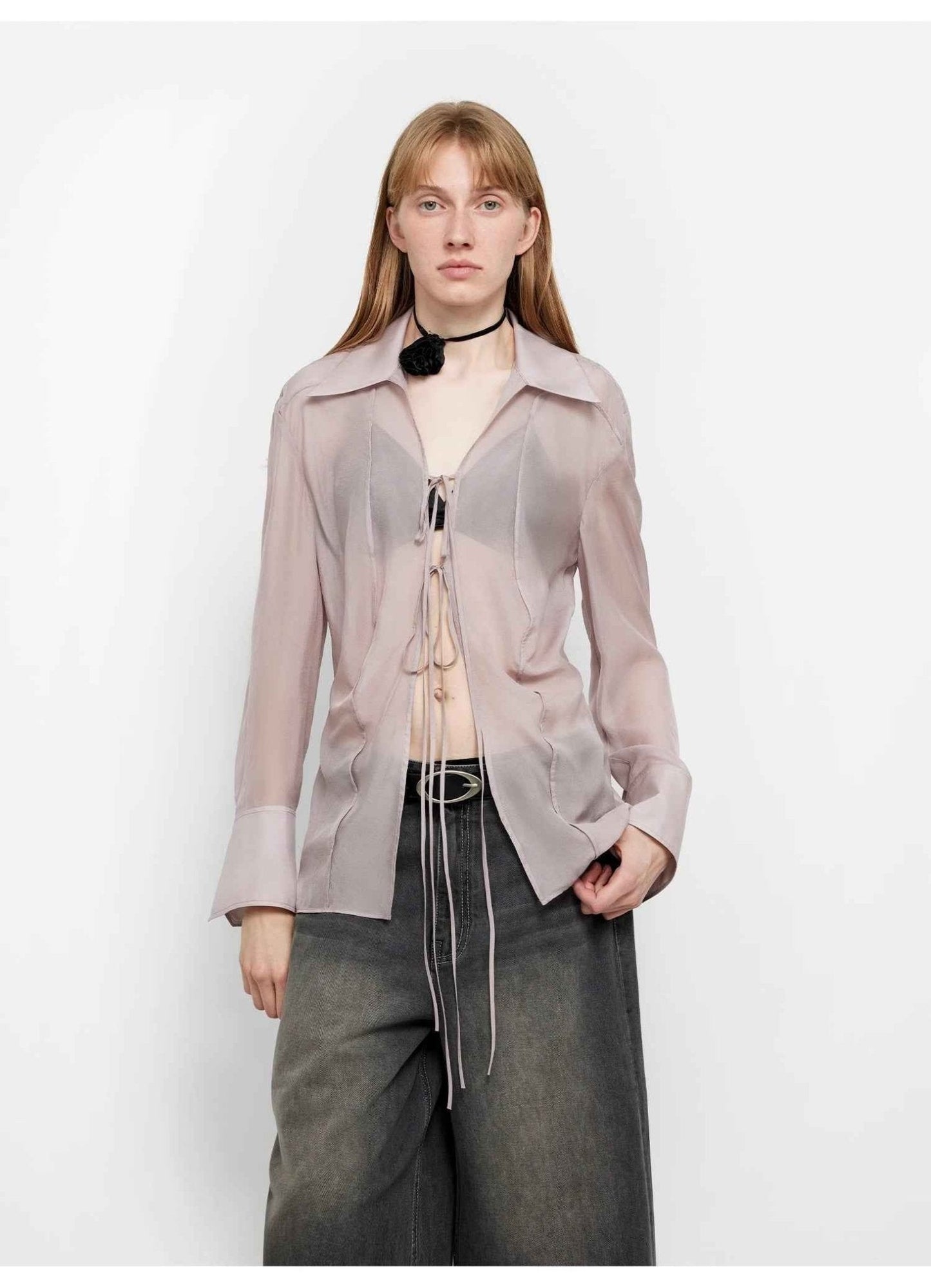 Silk Chiffon Long Sleeved Shirt - Premium variable from Tooksie - Just $69.99! Shop now at Tooksie