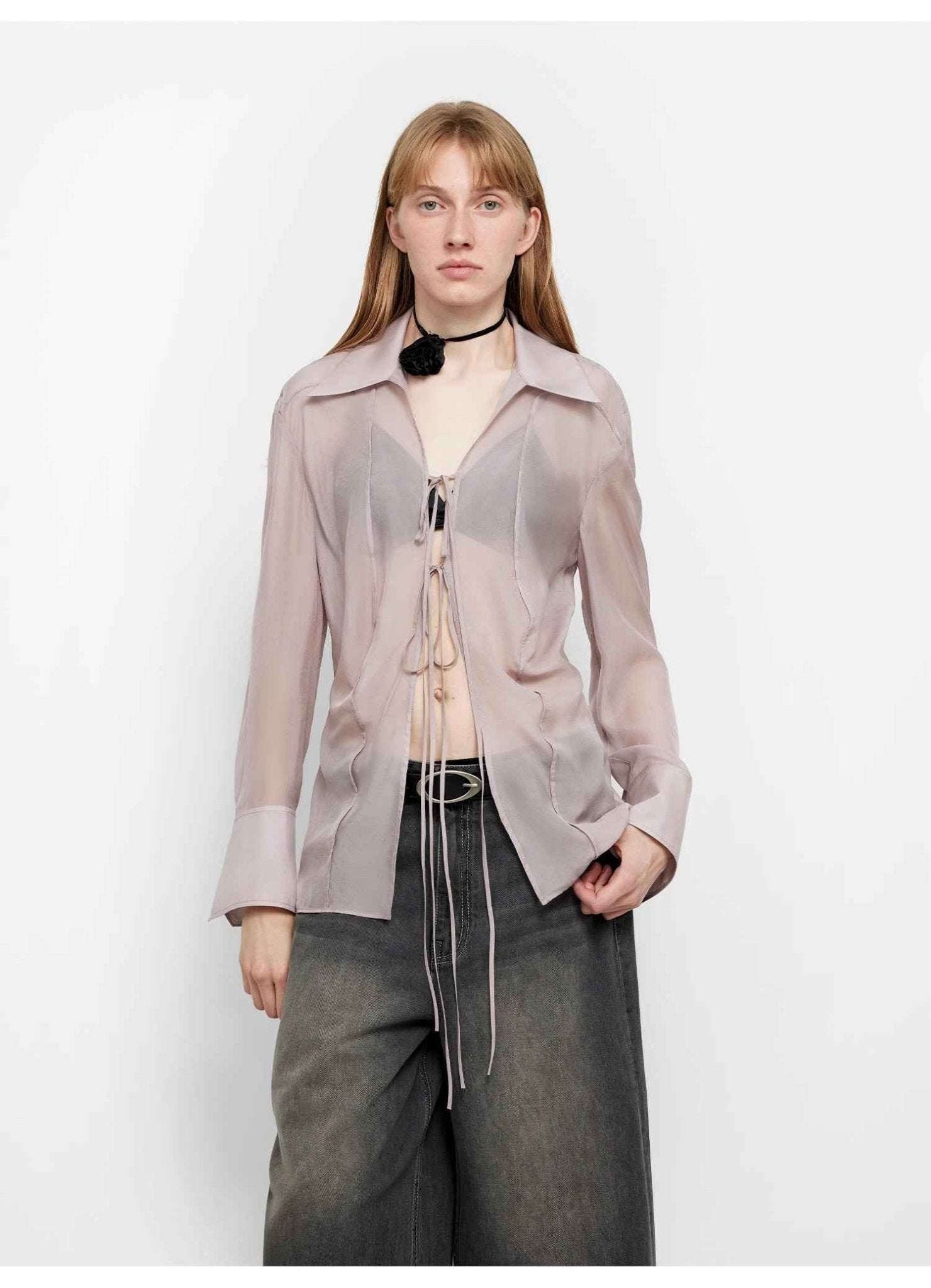 Silk Chiffon Long Sleeved Shirt - Premium variable from Tooksie - Just $69.99! Shop now at Tooksie