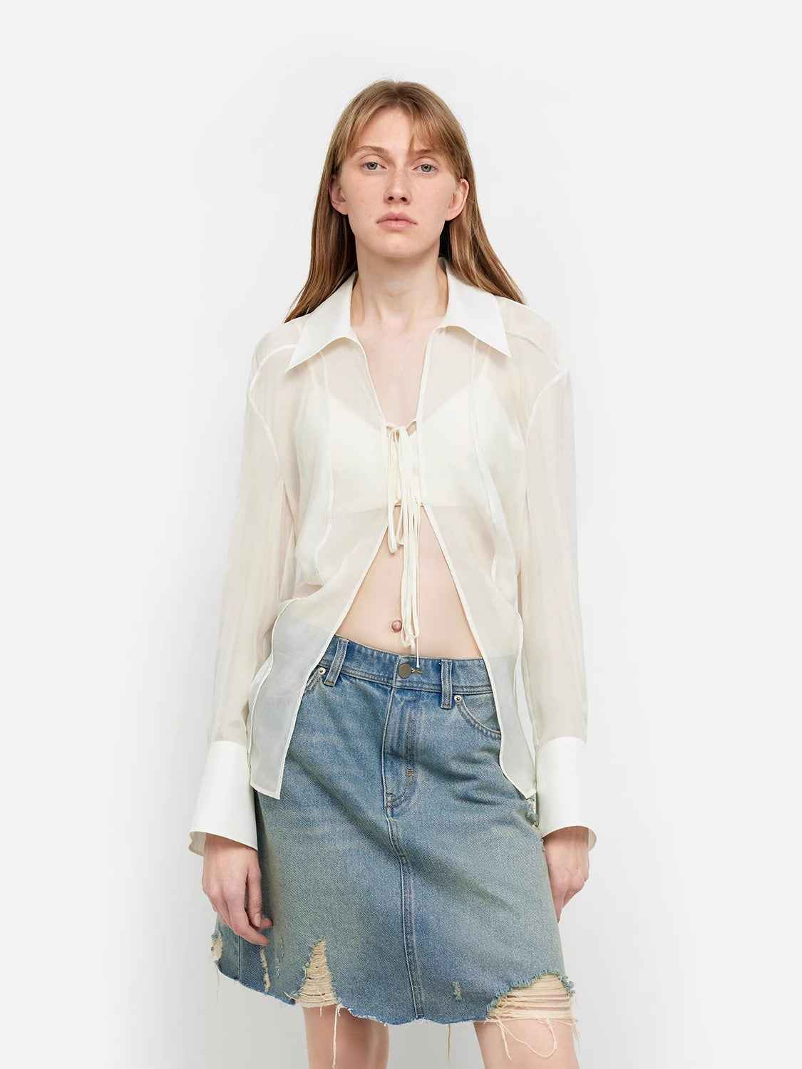 Silk Chiffon Long Sleeved Shirt - Premium variable from Tooksie - Just $69.99! Shop now at Tooksie