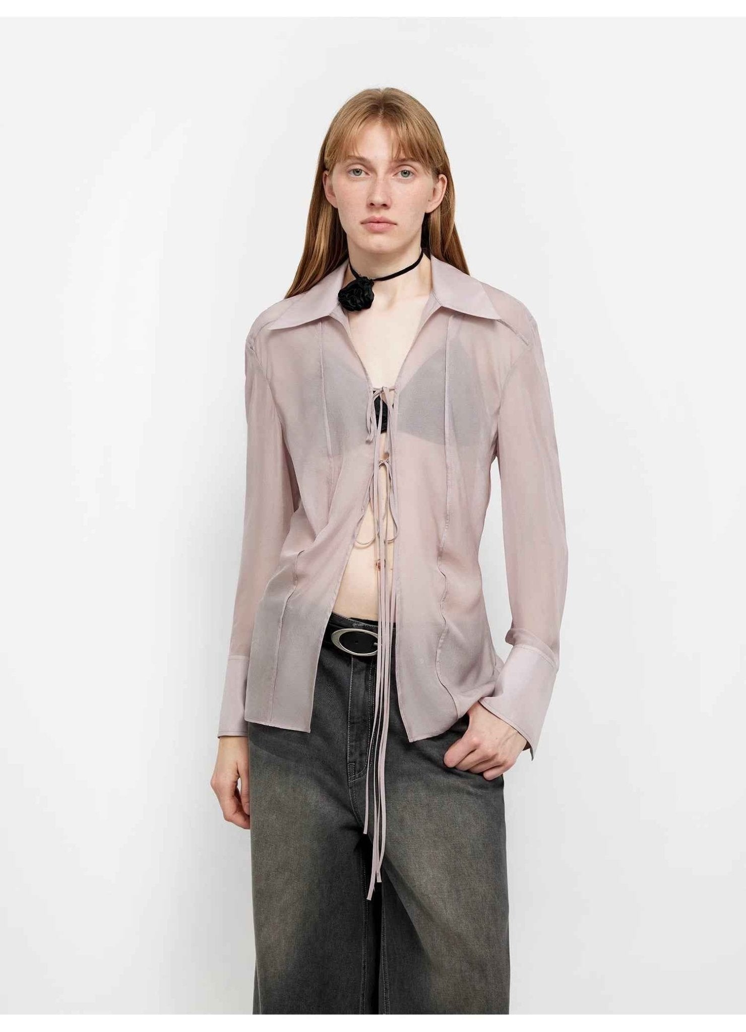 Silk Chiffon Long Sleeved Shirt - Premium variable from Tooksie - Just $69.99! Shop now at Tooksie