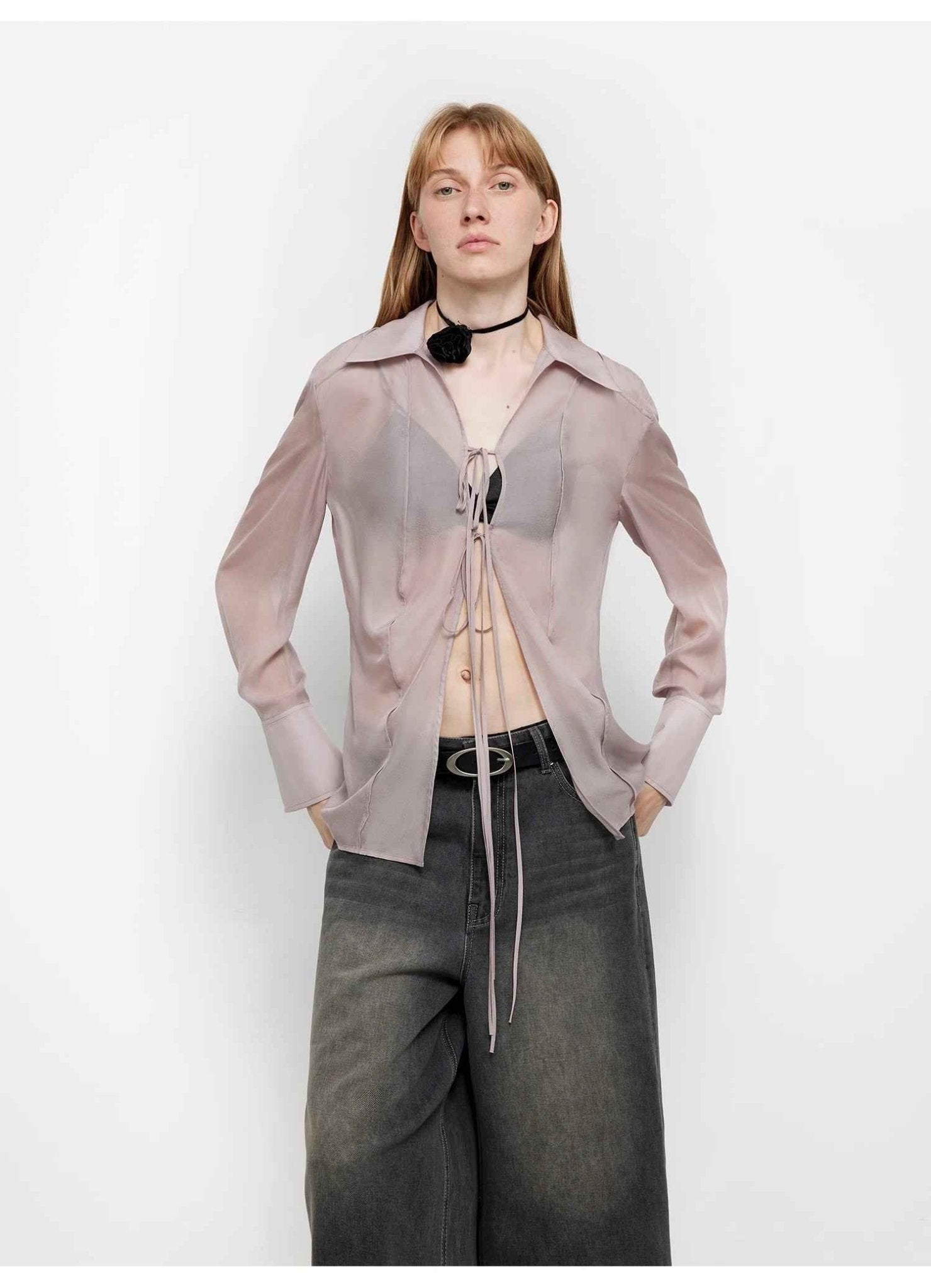 Silk Chiffon Long Sleeved Shirt - Premium variable from Tooksie - Just $69.99! Shop now at Tooksie
