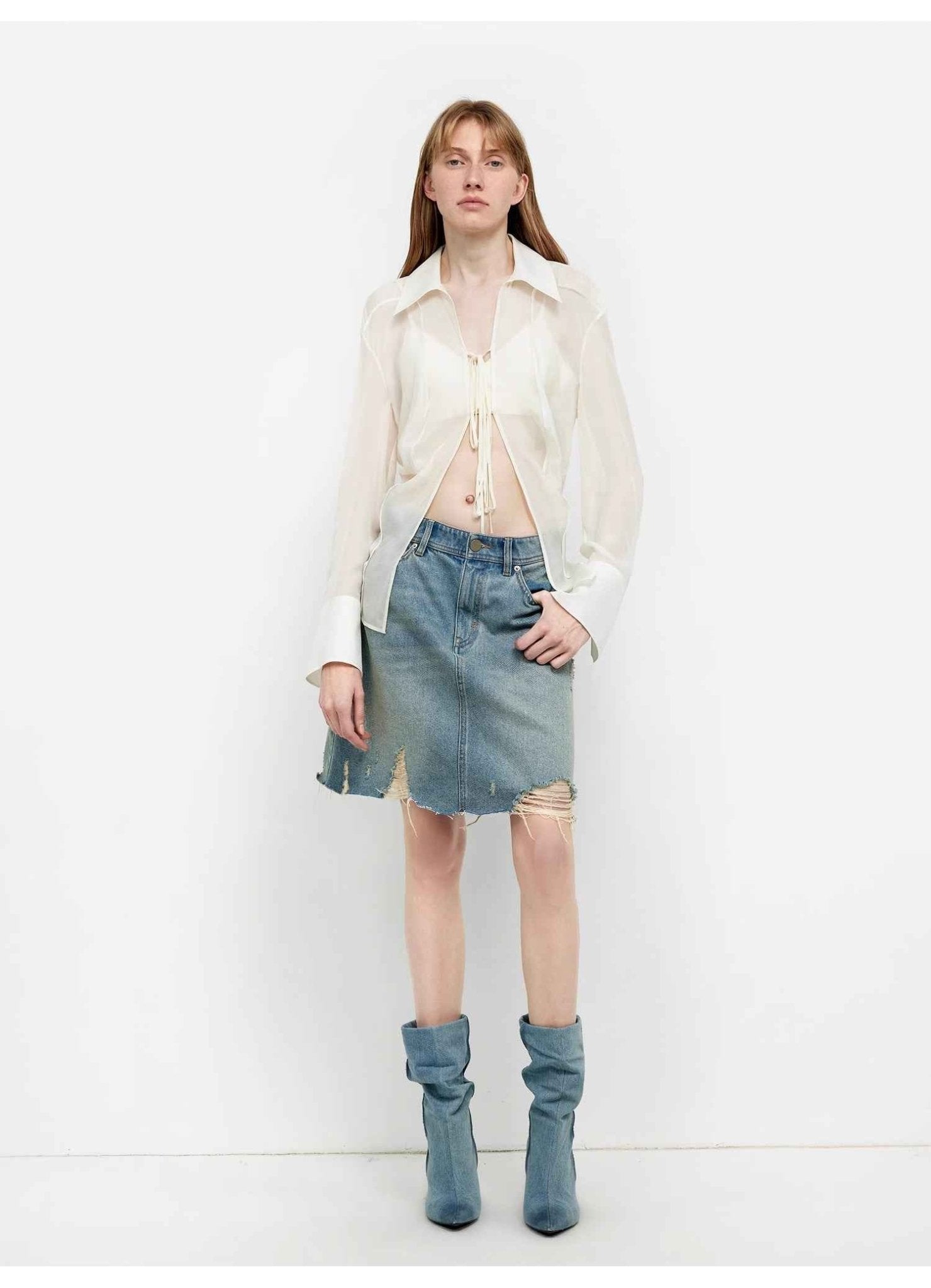 Silk Chiffon Long Sleeved Shirt - Premium variable from Tooksie - Just $69.99! Shop now at Tooksie