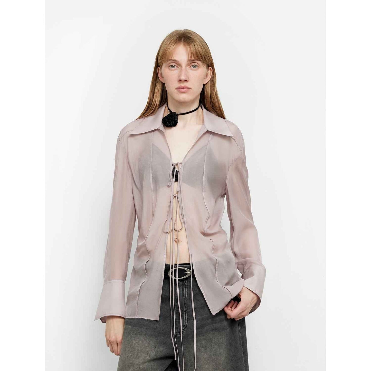 Silk Chiffon Long Sleeved Shirt - Premium variable from Tooksie - Just $69.99! Shop now at Tooksie