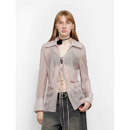 Silk Chiffon Long Sleeved Shirt - Premium variable from Tooksie - Just $69.99! Shop now at Tooksie