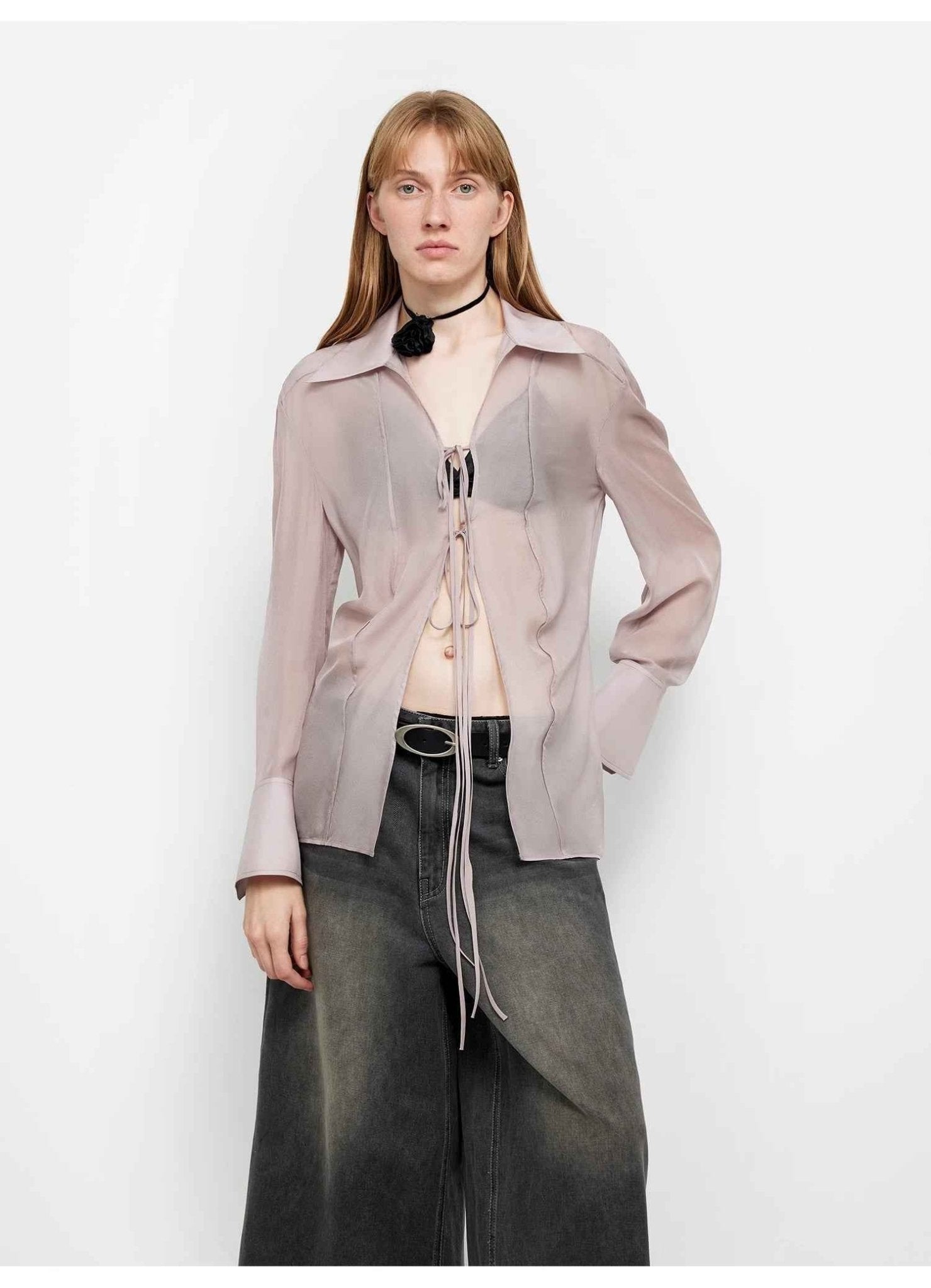 Silk Chiffon Long Sleeved Shirt - Premium variable from Tooksie - Just $69.99! Shop now at Tooksie