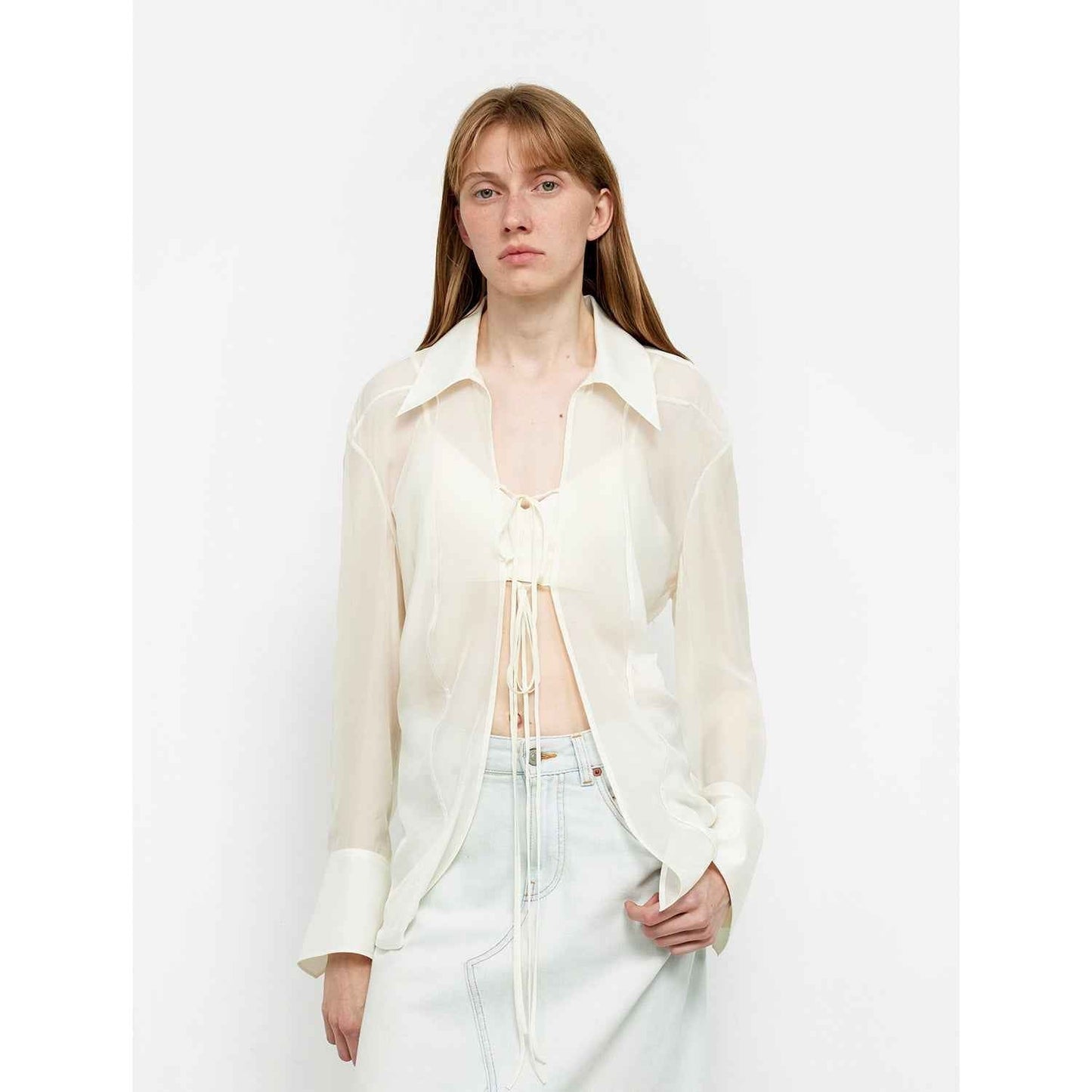 Silk Chiffon Long Sleeved Shirt - Premium variable from Tooksie - Just $69.99! Shop now at Tooksie
